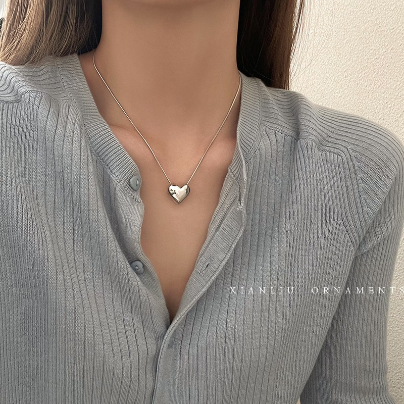 Heart Necklace Sterling Silver S925
