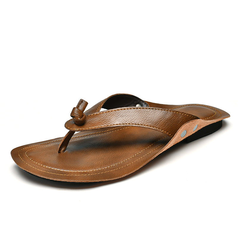 Genuine Leather Flip Flops for Men