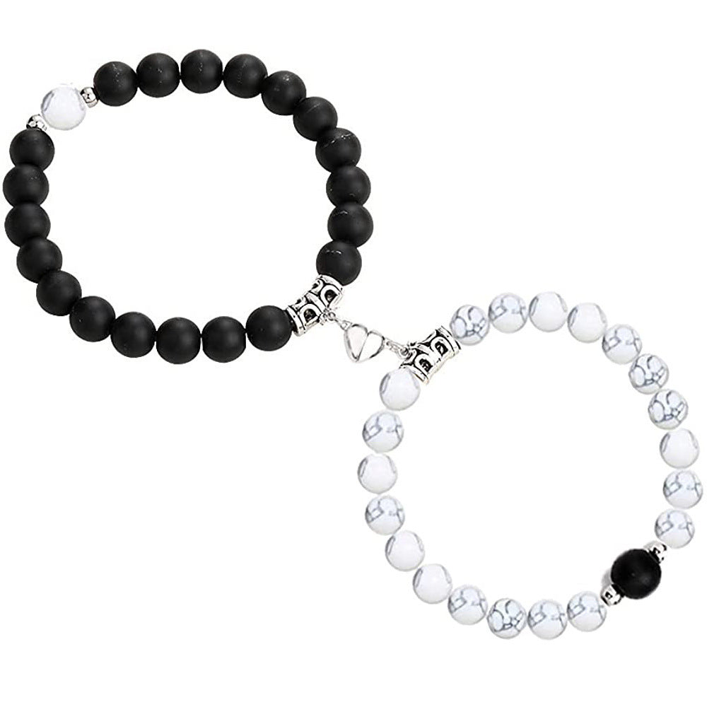 Gefrostetes weißes Türkis-Paararmband