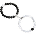 Gefrostetes weißes Türkis-Paararmband