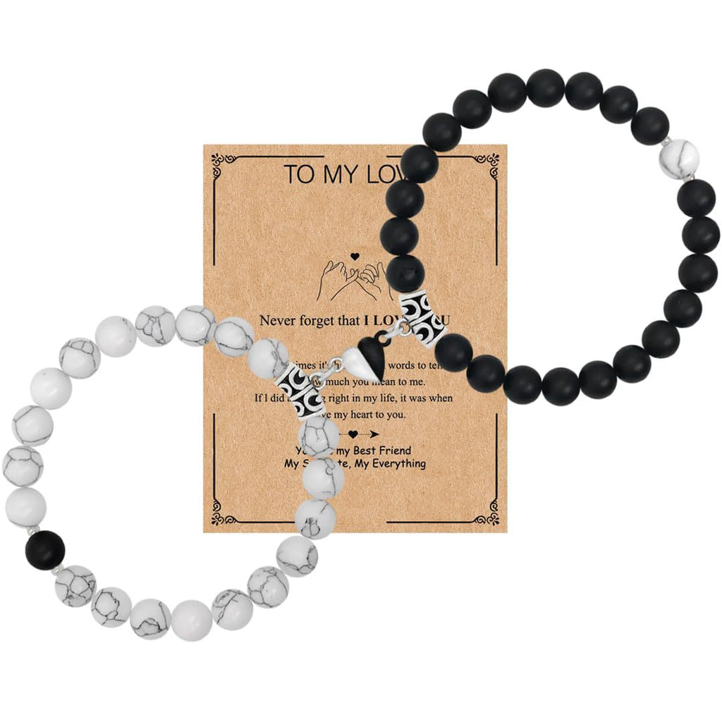 Gefrostetes weißes Türkis-Paararmband