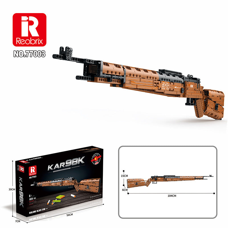 DIY Building Block Toy Gun Model Set 77003 Educational Puzzle Assembly Kit for Teens