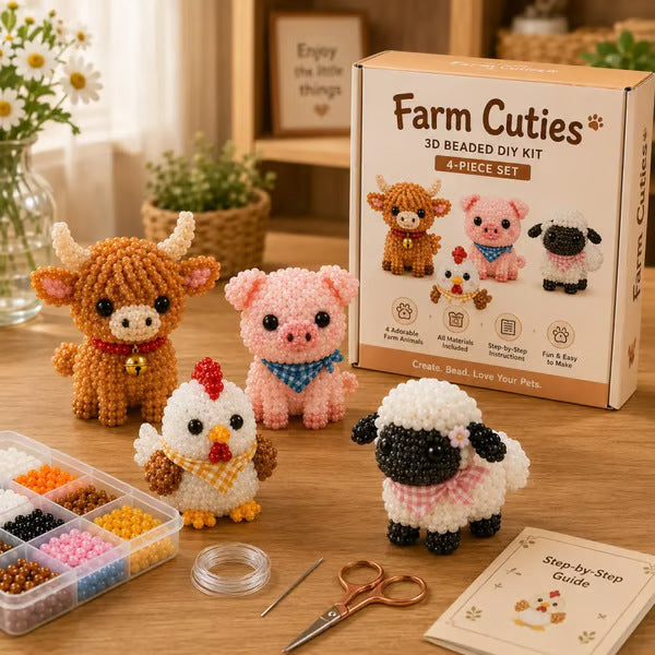 Petite 3D Beaded Animal Craft Kit (4 pieces)