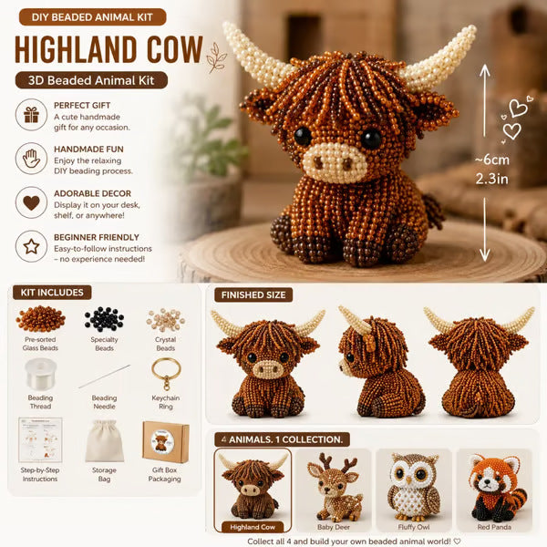 Petite 3D Beaded Animal Craft Kit (4 pieces)