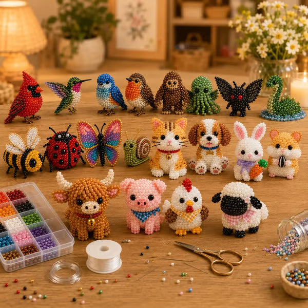 Petite 3D Beaded Animal Craft Kit (4 pieces)