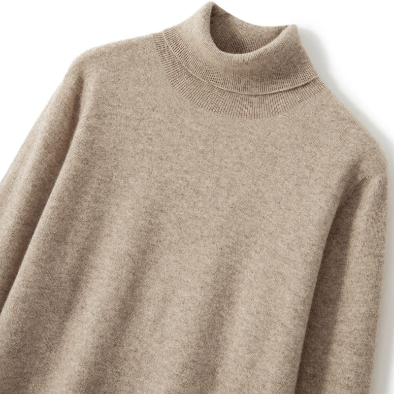 High Neck Pure Wool Sweater Men Pullover