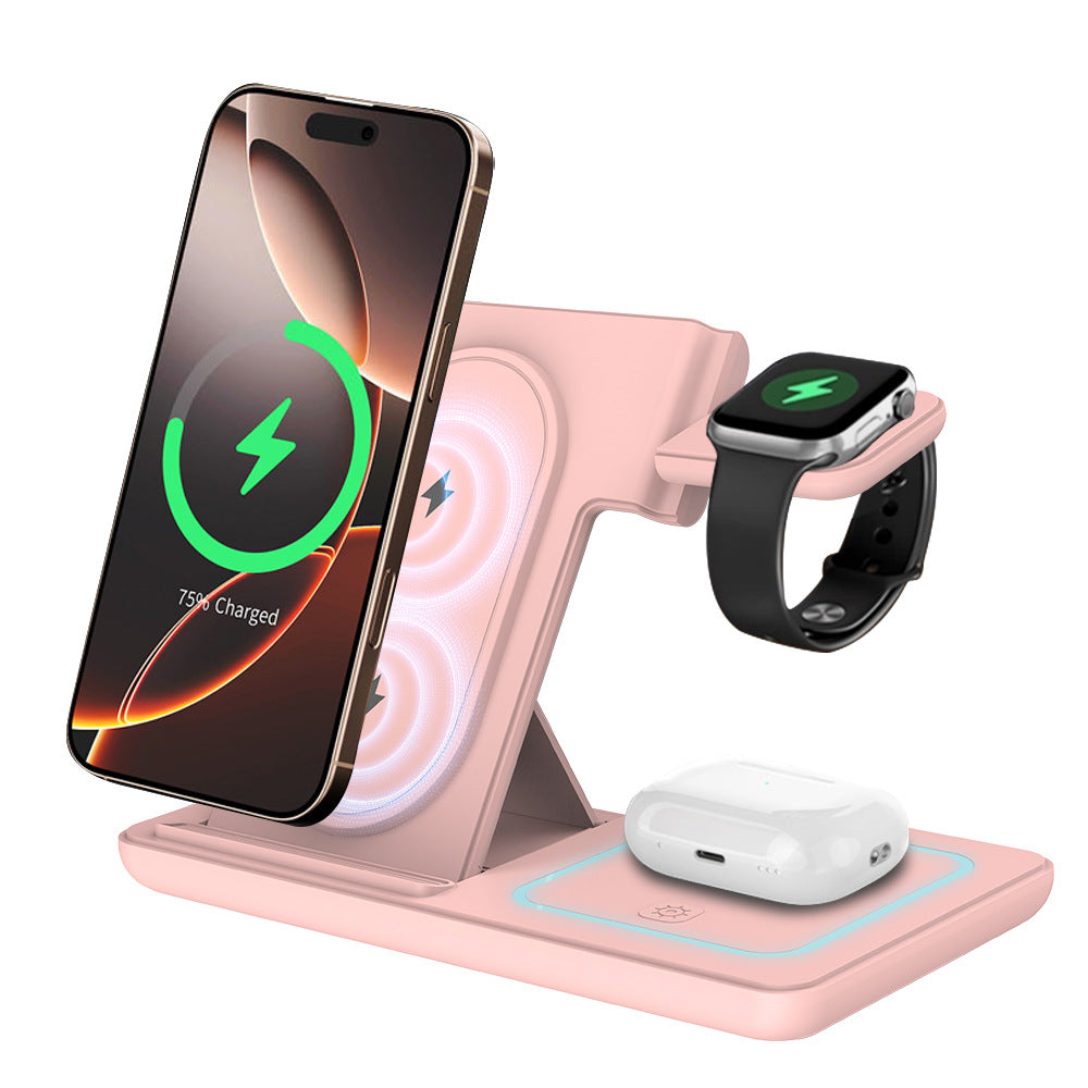 Three-in-One Foldable Wireless Charger for Apple Devices