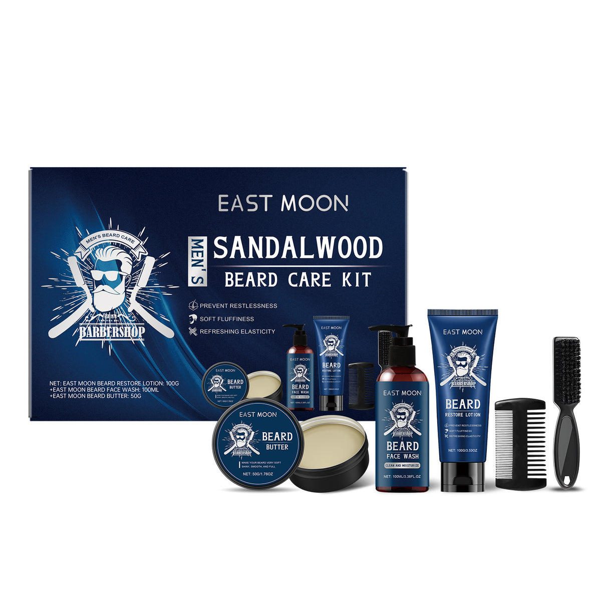 Men Sandalwood Beard Grooming Kit
