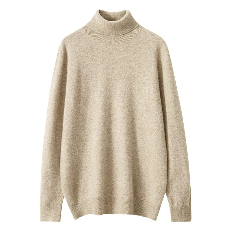 High Neck Pure Wool Sweater Men Pullover