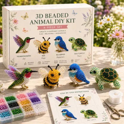 Petite 3D Beaded Animal Craft Kit (4 pieces)