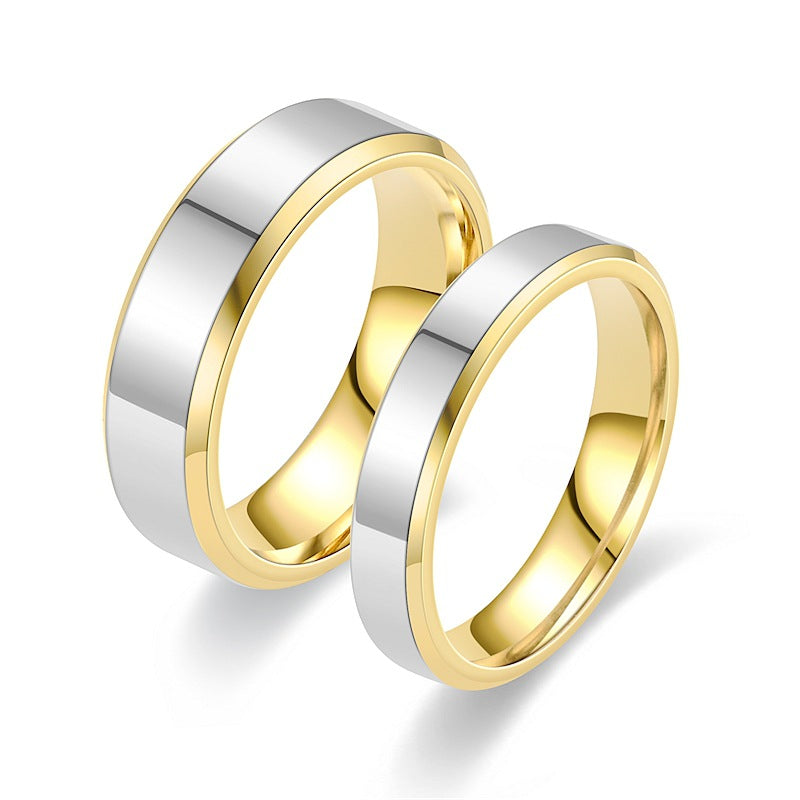 Ring Titanium Steel Gold Plated