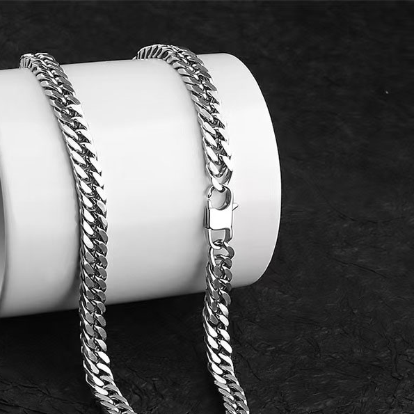 Necklace, sterling silver for men