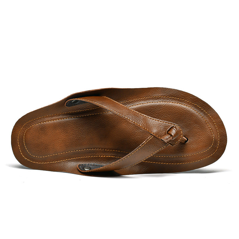 Genuine Leather Flip Flops for Men