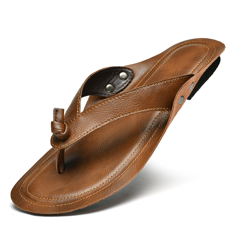 Genuine Leather Flip Flops for Men
