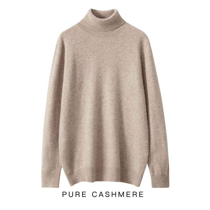 High Neck Pure Wool Sweater Men Pullover