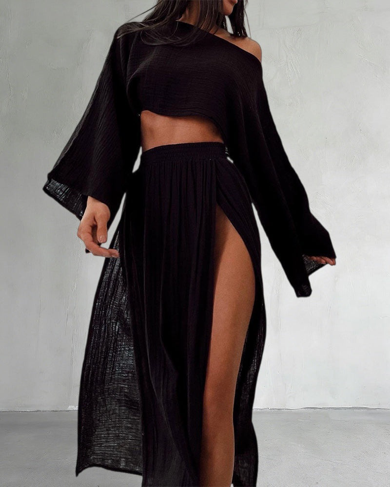 Woman Cotton Linen Two Piece Set