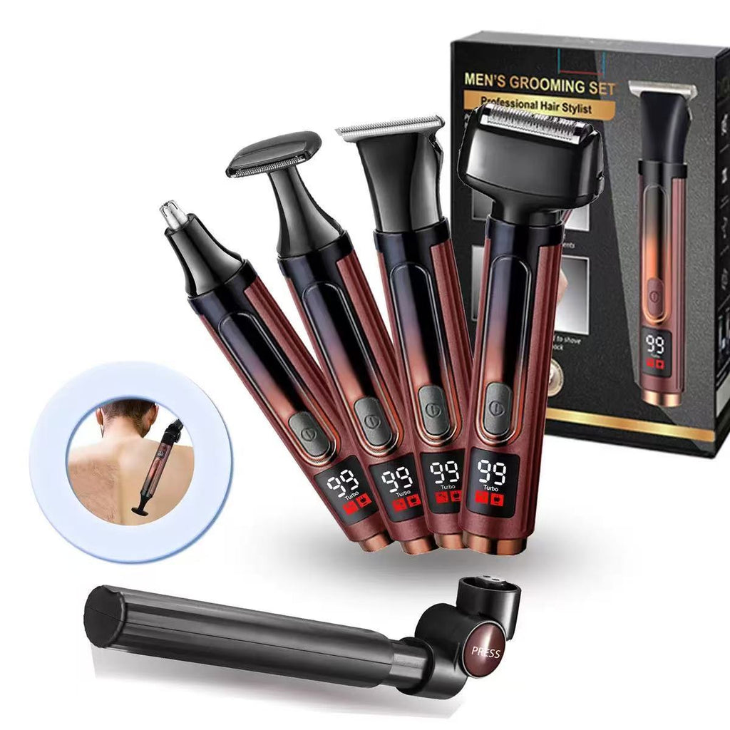 Kit multifuncional de cuidado personal masculino con pantalla digital