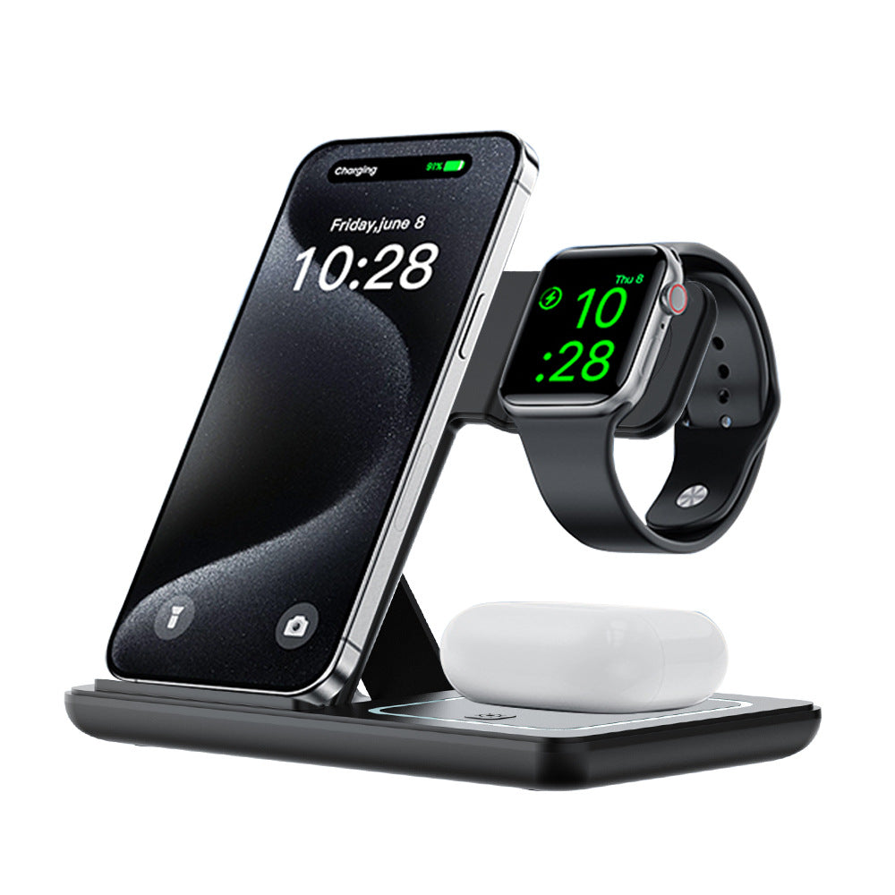 Three-in-One Foldable Wireless Charger for Apple Devices
