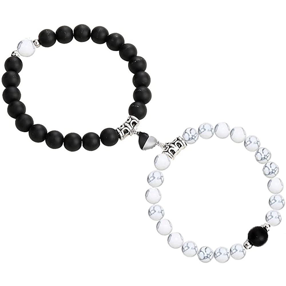 Gefrostetes weißes Türkis-Paararmband