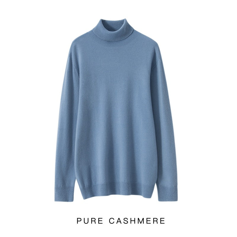 High Neck Pure Wool Sweater Men Pullover