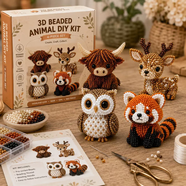 Petite 3D Beaded Animal Craft Kit (4 pieces)