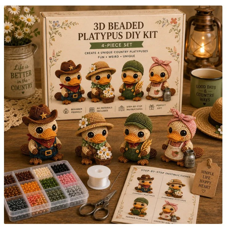 Petite 3D Beaded Animal Craft Kit (4 pieces)