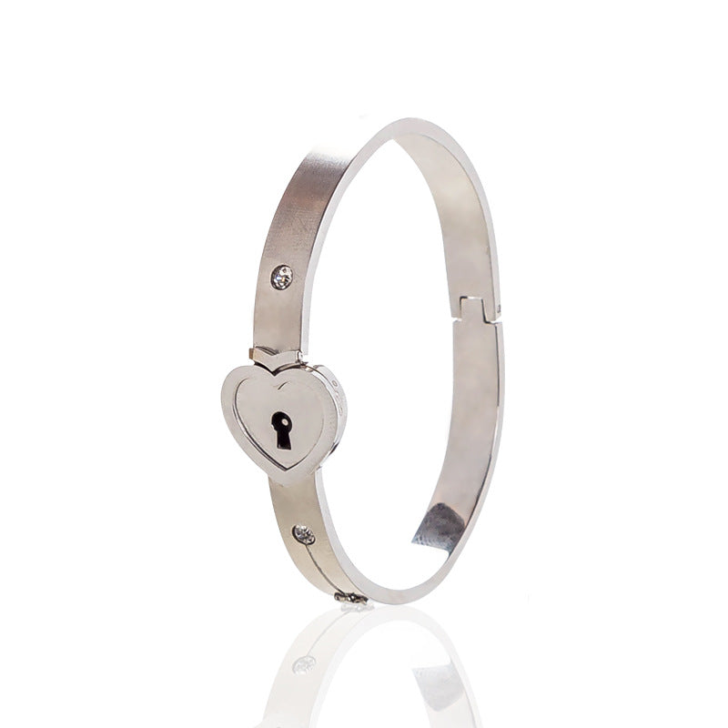 Titanium steel love lock bracelet