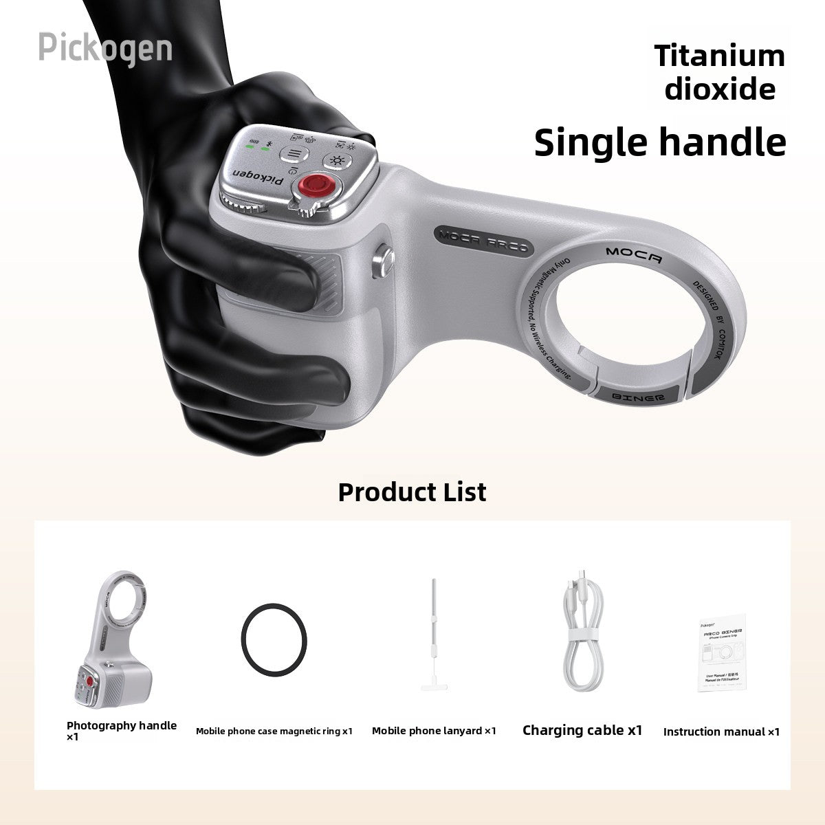 Phone Photography Grip with Bluetooth Remote