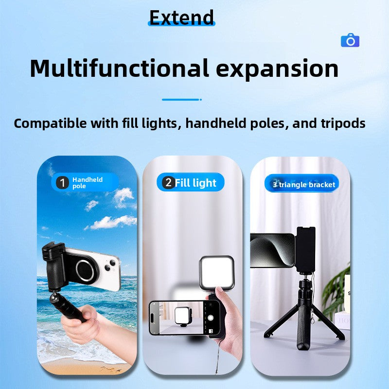 Magnetic Phone Handle with Bluetooth and Fill Light
