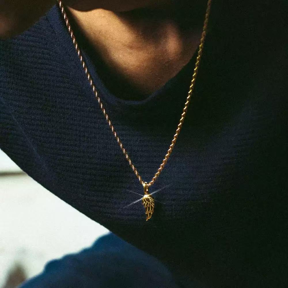 Angel Wings Pendant Necklace for Men