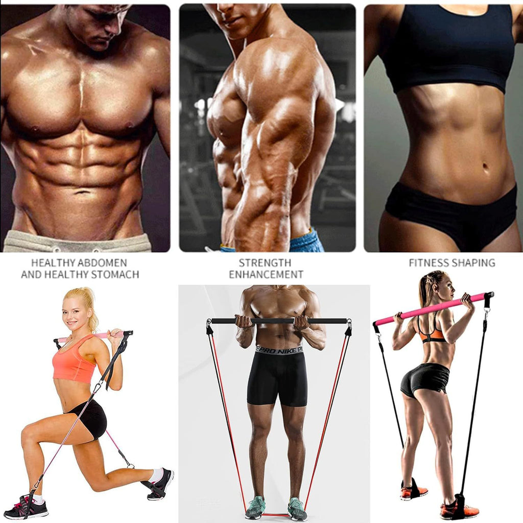 Portable Pilates Bar Kit with Resistance Bands
