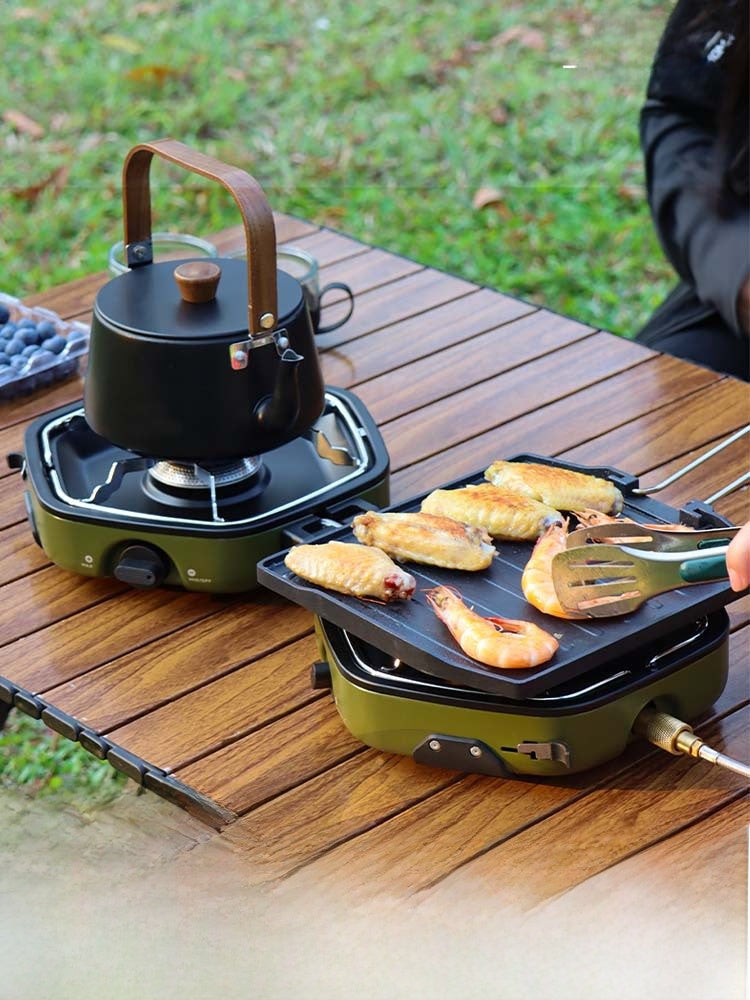 Doppelbrenner-Gaskocher für Camping