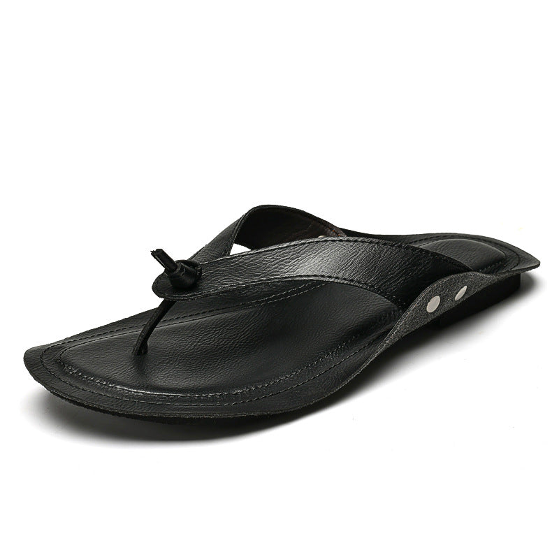 Genuine Leather Flip Flops for Men