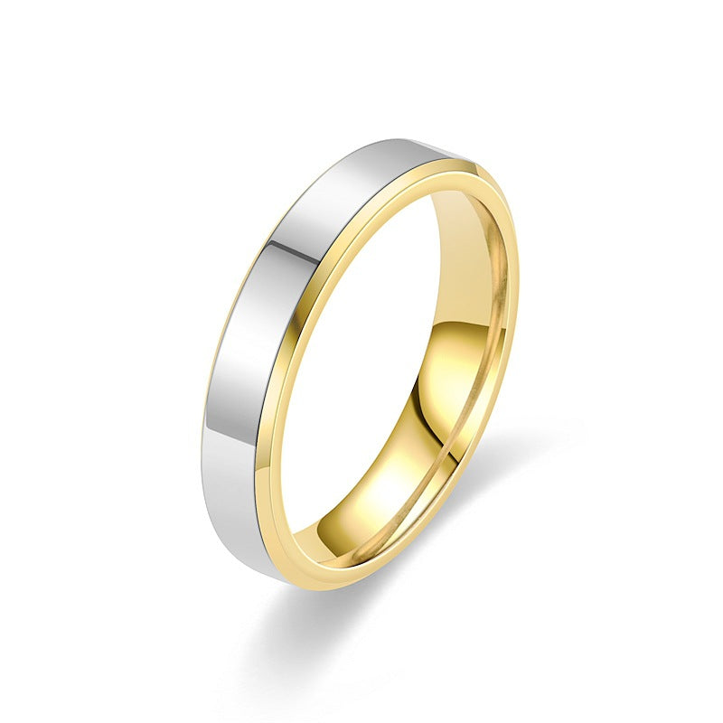 Ring Titanium Steel Gold Plated