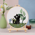 Kit de bordado de punto de cruz de gato negro