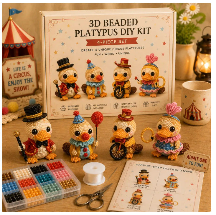 Petite 3D Beaded Animal Craft Kit (4 pieces)