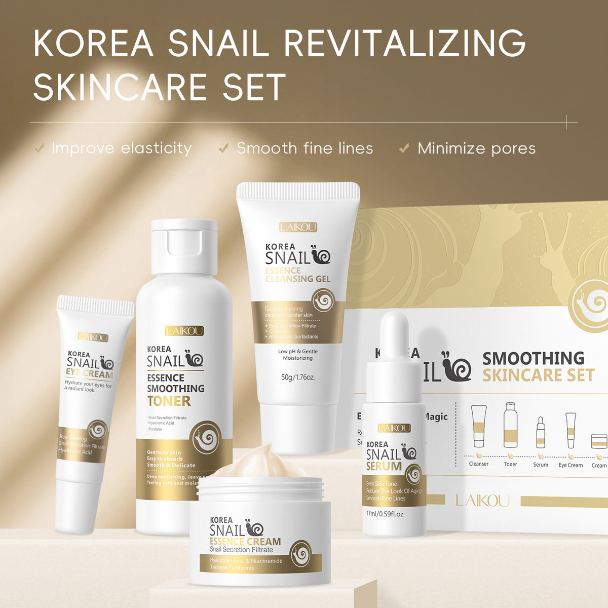Snail Mucin Essence Korean Skin Care Set