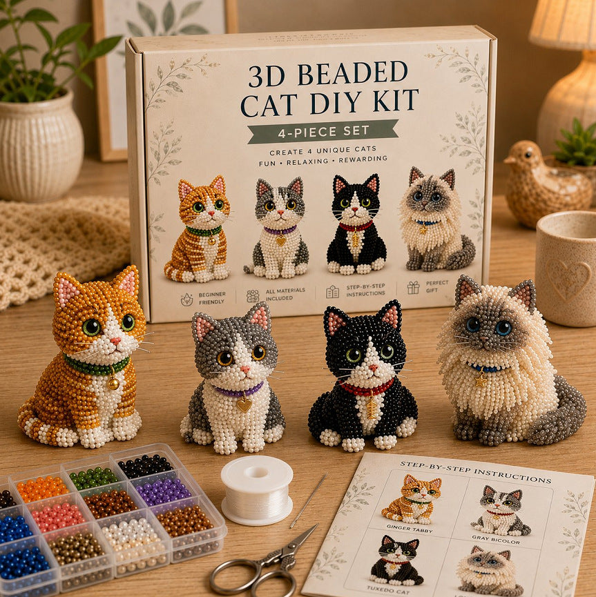 Petite 3D Beaded Animal Craft Kit (4 pieces)