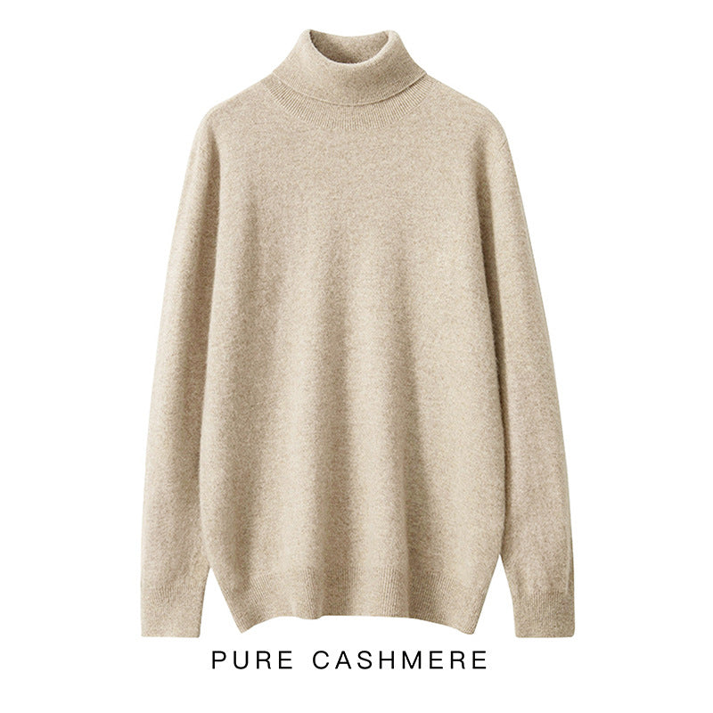 High Neck Pure Wool Sweater Men Pullover