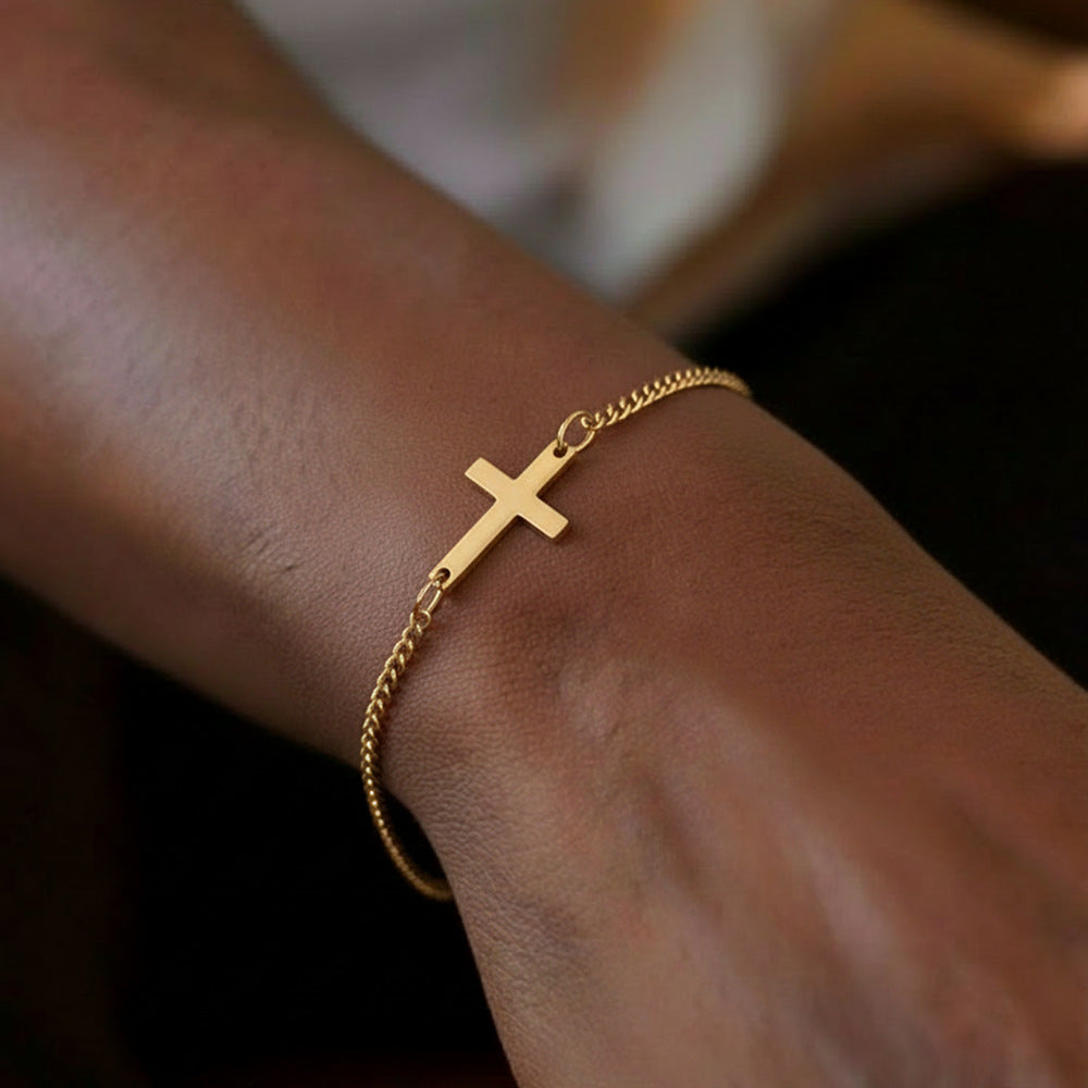 Stainless Steel Cross Bracelet