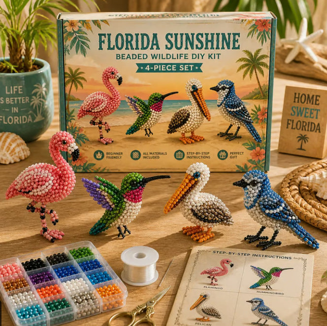 Petite 3D Beaded Animal Craft Kit (4 pieces)
