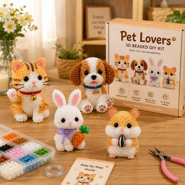 Petite 3D Beaded Animal Craft Kit (4 pieces)