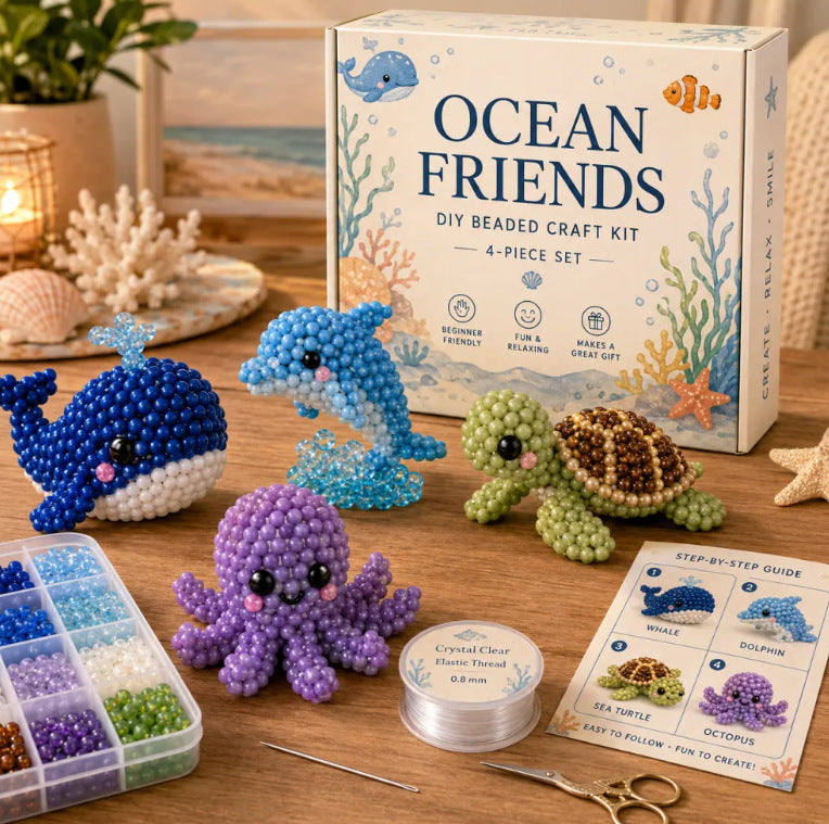 Petite 3D Beaded Animal Craft Kit (4 pieces)