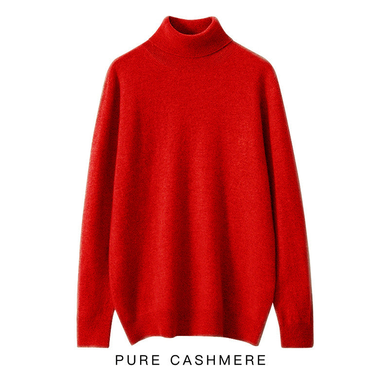 High Neck Pure Wool Sweater Men Pullover