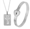 Titanium steel love lock bracelet