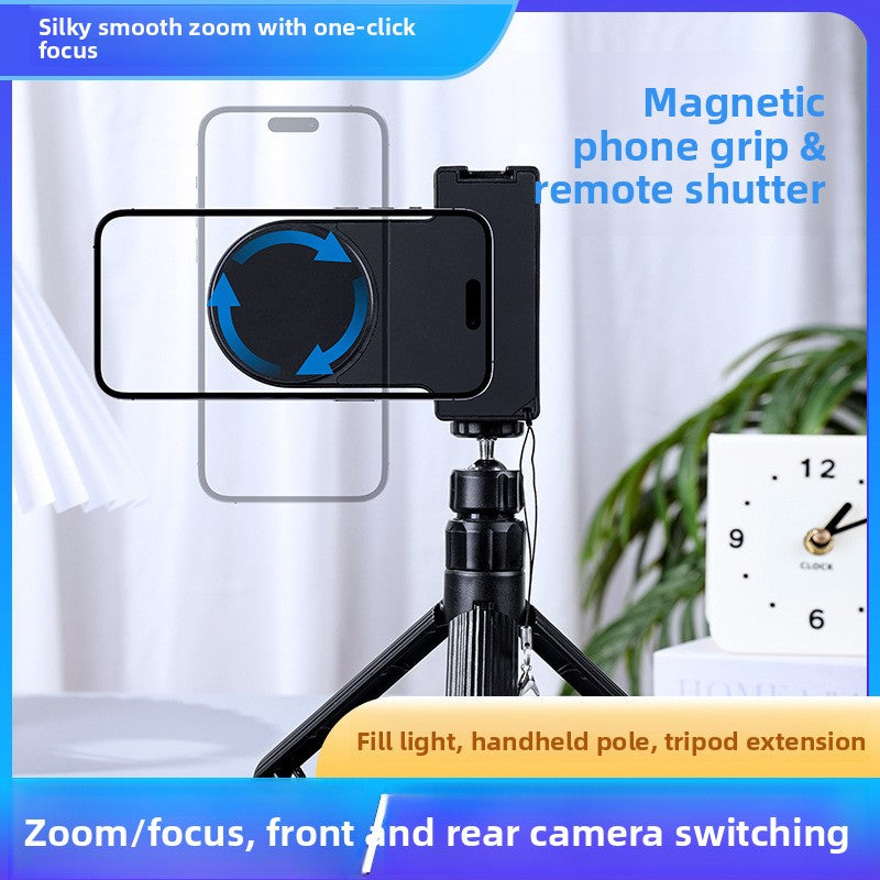 Magnetic Phone Handle with Bluetooth and Fill Light