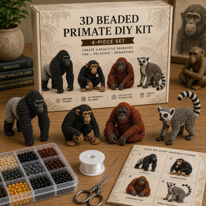 Petite 3D Beaded Animal Craft Kit (4 pieces)
