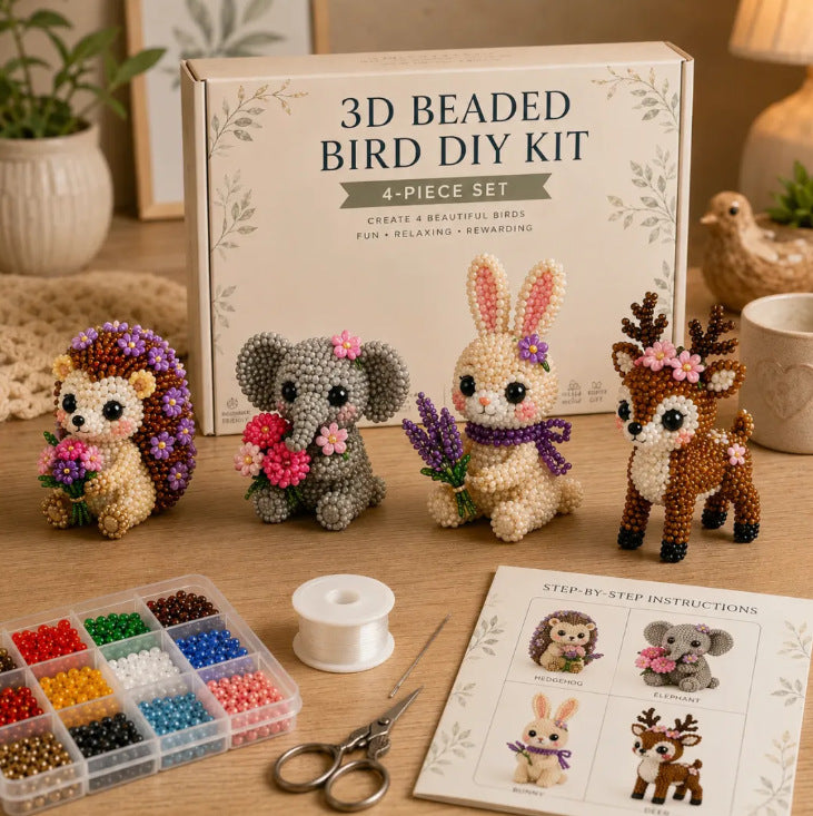 Petite 3D Beaded Animal Craft Kit (4 pieces)