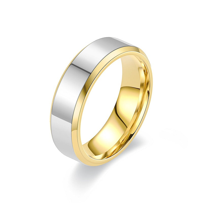 Ring Titanium Steel Gold Plated
